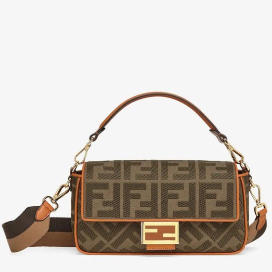 Replica perfetta Borsa media Fendi Baguette verde denim Imitazione Outlet Online