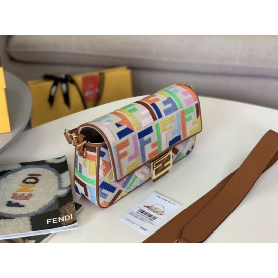 Replica perfetta Borsa media Baguette Fendi Tela multicolore Imitazione Outlet Online