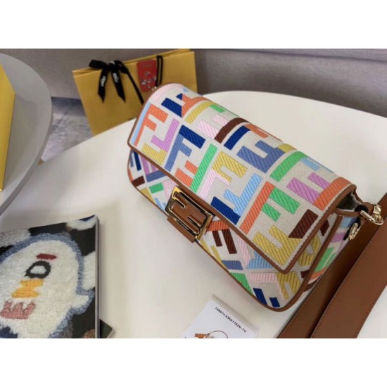 Replica perfetta Borsa media Baguette Fendi Tela multicolore Imitazione Outlet Online