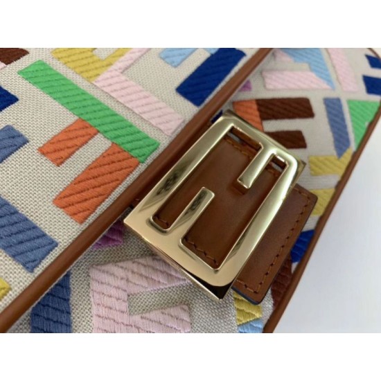 Replica perfetta Borsa media Baguette Fendi Tela multicolore Imitazione Outlet Online