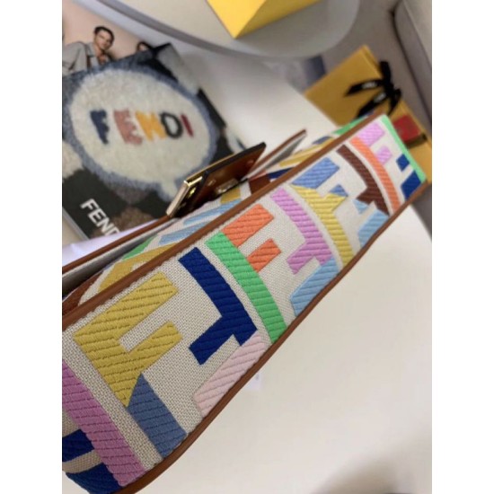 Replica perfetta Borsa media Baguette Fendi Tela multicolore Imitazione Outlet Online