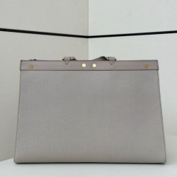 Replica perfetta Fendi Peekaboo-Tote Bag FF Grigio Imitazione Outlet Online