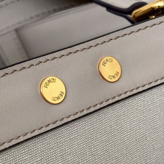 Replica perfetta Fendi Peekaboo-Tote Bag FF Grigio Imitazione Outlet Online