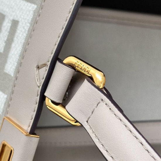 Replica perfetta Fendi Peekaboo-Tote Bag FF Grigio Imitazione Outlet Online