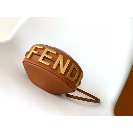 Migliore Repliche Mini borsa Fendi Fendigraphy marrone Economiche Outlet Online