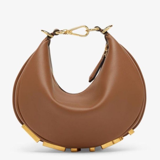 Migliore Repliche Mini borsa Fendi Fendigraphy marrone Economiche Outlet Online