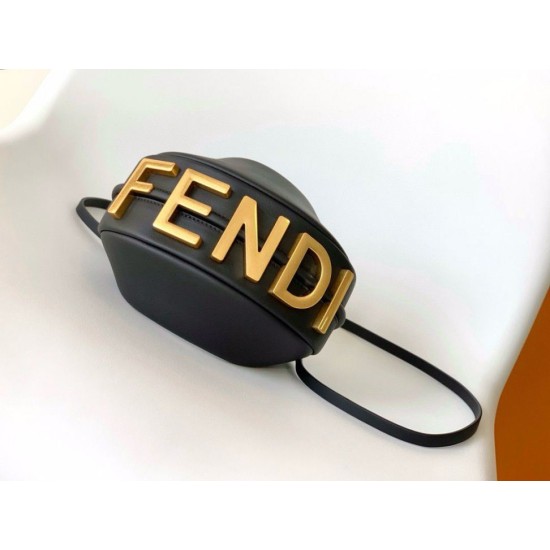 Migliore Repliche Fendi Fendigraphy Mini Bag Nero Economiche Outlet Online
