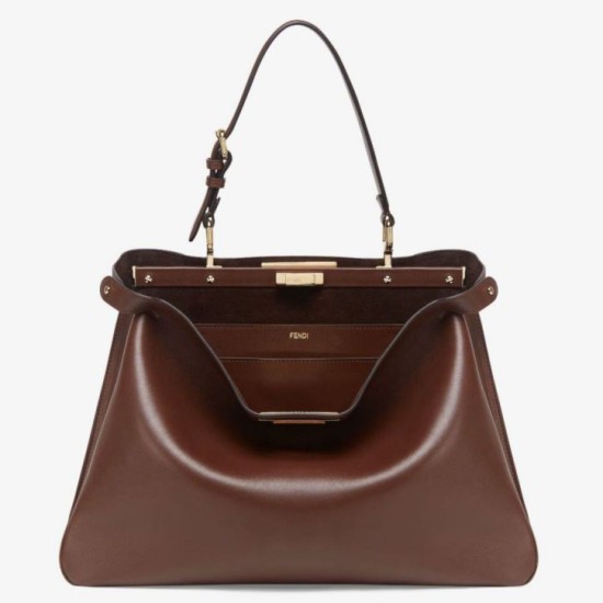 Miglior Falso Fendi Peekaboo Soft Large Bag Marrone Scuro Economiche Premium