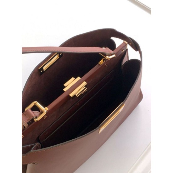 Miglior Falso Fendi Peekaboo Soft Large Bag Marrone Scuro Economiche Premium
