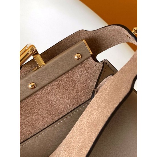 Perfette Qualità Repliche Fendi Peekaboo Soft Medium Bag Grigio Tortora Imitazione