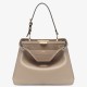 Perfette Qualità Repliche Fendi Peekaboo Soft Medium Bag Grigio Tortora Imitazione