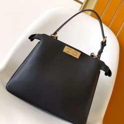 Perfette Qualità Repliche Fendi Peekaboo Soft Medium Bag Nero Imitazione