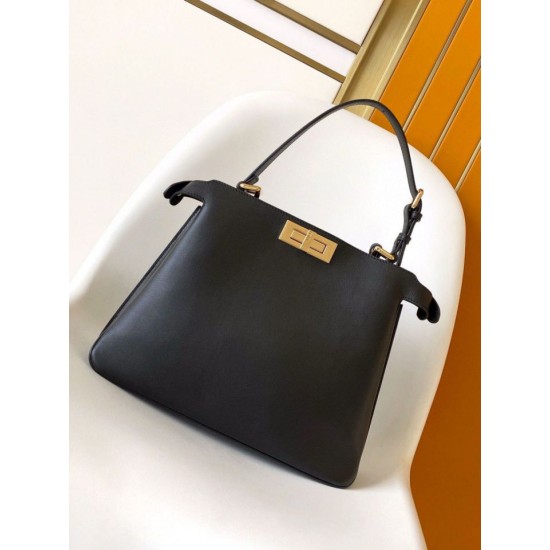 Perfette Qualità Repliche Fendi Peekaboo Soft Medium Bag Nero Imitazione