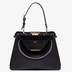 Perfette Qualità Repliche Fendi Peekaboo Soft Medium Bag Nero Imitazione