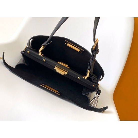 Perfette Qualità Repliche Fendi Peekaboo Soft Medium Bag Nero Imitazione