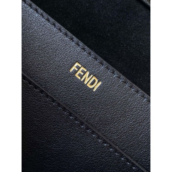 Perfette Qualità Repliche Fendi Peekaboo Soft Medium Bag Nero Imitazione