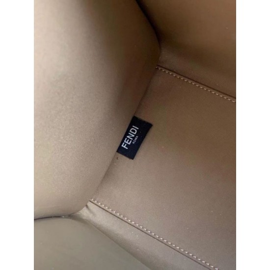 Migliore Repliche Borsa shopper media Sunshine Fendi Tessuto FF Beige Economiche Outlet Online