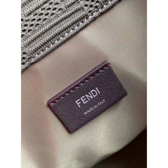 Replica perfetta Borsa shopper media Sunshine Fendi Tessuto FF Verde Imitazione Outlet Online