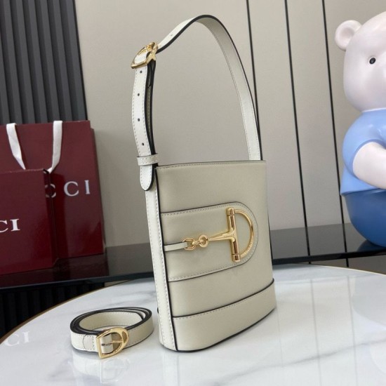 Replica perfetta Borsa a secchiello mini Gucci 73 833665 Bianca Imitazione Outlet Online