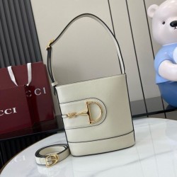Replica perfetta Borsa a secchiello mini Gucci 73 833665 Bianca Imitazione Outlet Online