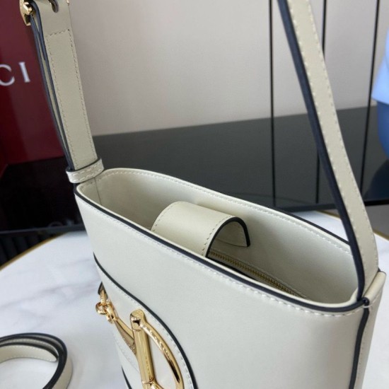 Replica perfetta Borsa a secchiello mini Gucci 73 833665 Bianca Imitazione Outlet Online