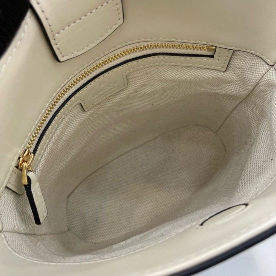 Replica perfetta Borsa a secchiello mini Gucci 73 833665 Bianca Imitazione Outlet Online