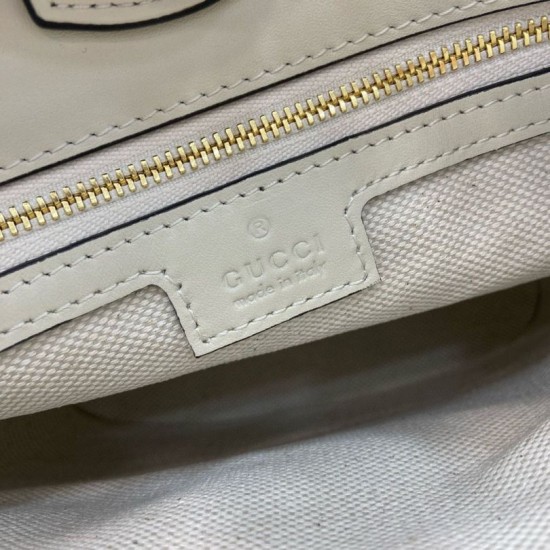 Replica perfetta Borsa a secchiello mini Gucci 73 833665 Bianca Imitazione Outlet Online