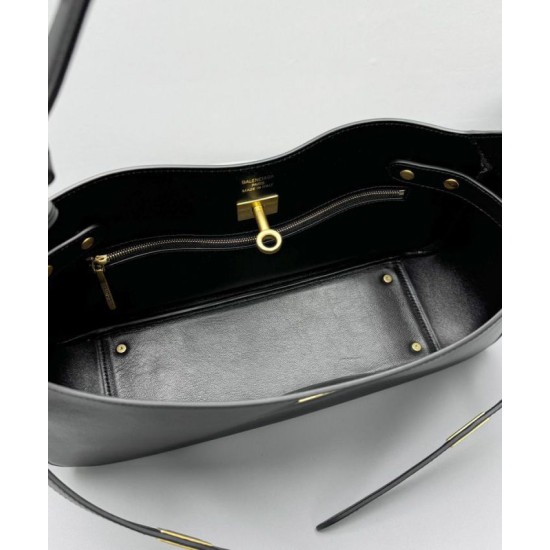Miglior Falso Balenciaga Bel Air Small Shoulder Bag Nero Economiche Premium