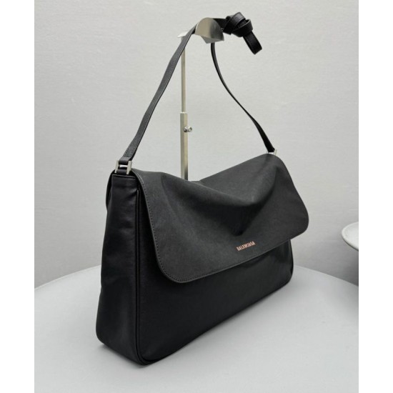 Miglior Falso Balenciaga Grungy Medium Messenger Bag Nero Economiche Premium