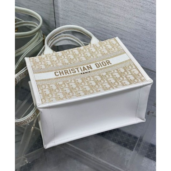 Replica perfetta Borsa Dior Book Tote piccola color crema Imitazione Outlet Online