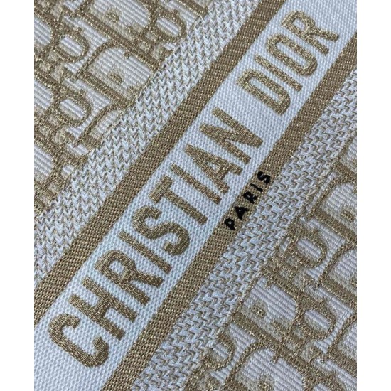 Replica perfetta Borsa Dior Book Tote piccola color crema Imitazione Outlet Online