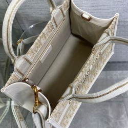 Replica perfetta Borsa Dior Book Tote piccola color crema Imitazione Outlet Online