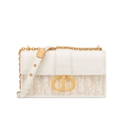 Migliore Repliche Dior 30 Montaigne East-West Bag Dior Oblique denim con catena Cream Economiche Outlet Online