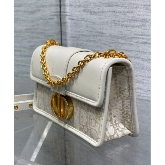 Migliore Repliche Dior 30 Montaigne East-West Bag Dior Oblique denim con catena Cream Economiche Outlet Online