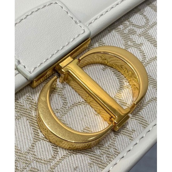 Migliore Repliche Dior 30 Montaigne East-West Bag Dior Oblique denim con catena Cream Economiche Outlet Online
