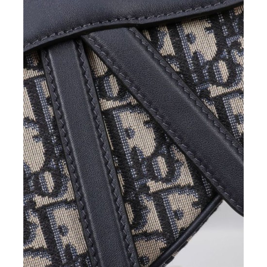 Migliore Repliche Borsa Dior Saddle con tracolla Blu scuro Economiche Outlet Online