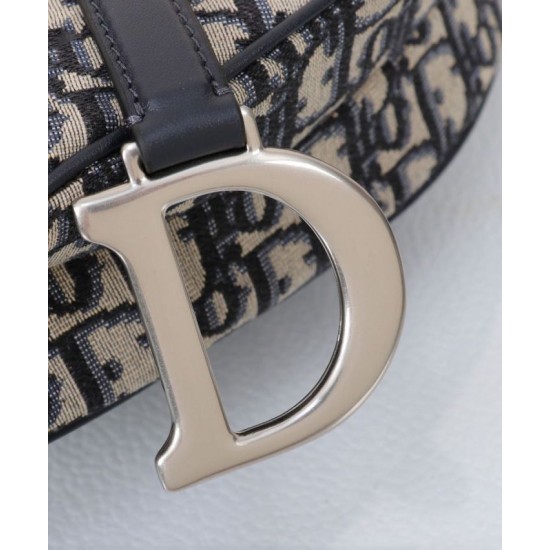 Migliore Repliche Borsa Dior Saddle con tracolla Blu scuro Economiche Outlet Online