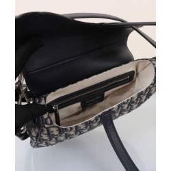 Migliore Repliche Borsa Dior Saddle con tracolla Blu scuro Economiche Outlet Online