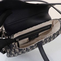 Migliore Repliche Borsa Dior Saddle con tracolla Blu scuro Economiche Outlet Online
