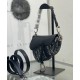 Migliore Repliche Borsa Dior Mini Saddle con tracolla Blu scuro Economiche Outlet Online