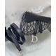 Migliore Repliche Borsa Dior Mini Saddle con tracolla Blu scuro Economiche Outlet Online