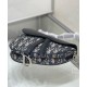 Migliore Repliche Borsa Dior Mini Saddle con tracolla Blu scuro Economiche Outlet Online