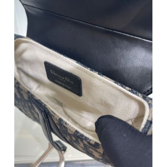Migliore Repliche Borsa Dior Mini Saddle con tracolla Blu scuro Economiche Outlet Online