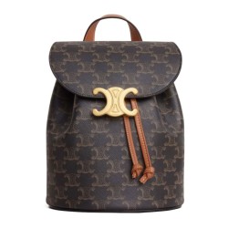 Replica perfetta Zaino Celine Celine Bonnie Triomphe Canvas Coffee Imitazione Outlet Online