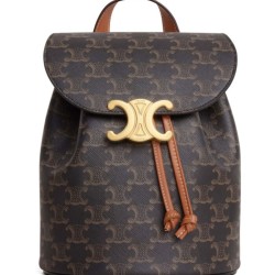 Replica perfetta Zaino Celine Celine Bonnie Triomphe Canvas Coffee Imitazione Outlet Online