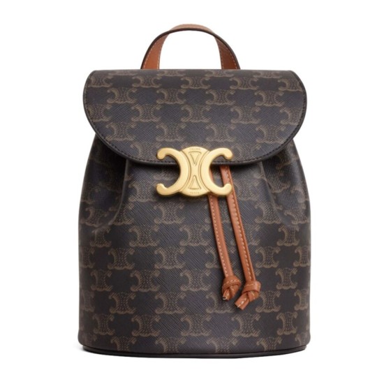 Replica perfetta Zaino Celine Celine Bonnie Triomphe Canvas Coffee Imitazione Outlet Online