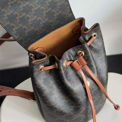 Replica perfetta Zaino Celine Celine Bonnie Triomphe Canvas Coffee Imitazione Outlet Online