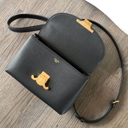 Replica perfetta Borsa Celine Teen Nino Shiny Vitello Nero Imitazione Outlet Online