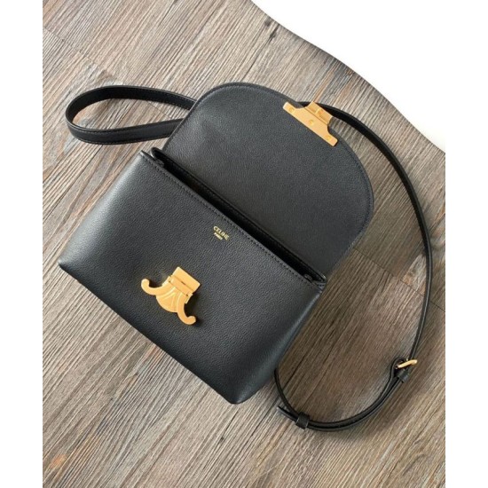 Replica perfetta Borsa Celine Teen Nino Shiny Vitello Nero Imitazione Outlet Online