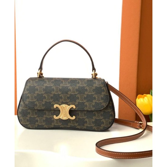 Borsa Celine Teen Celine Lola Triomphe Caffè Replica originale di alta qualità Miglior Falso Borsa Celine Teen Celine Lola Triomphe Caffè Economiche Premium